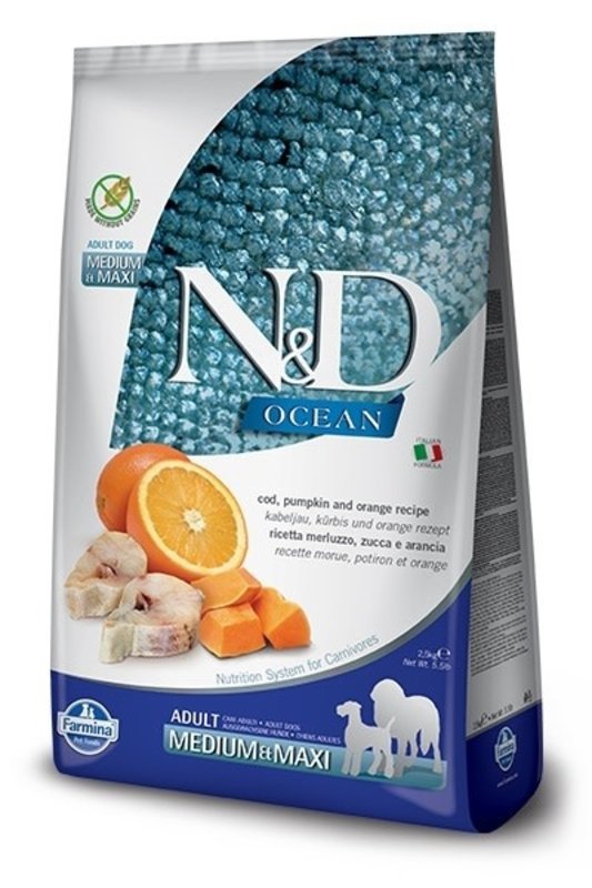 Farmina N&D Ocean Grain Free Dog Cod, Pumpkin & Orange Medium/Maxi