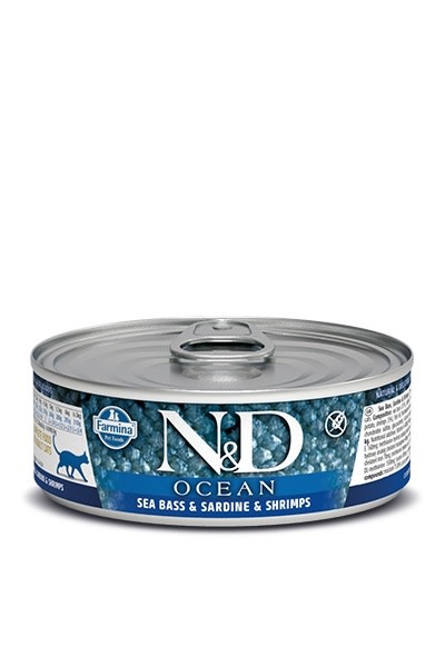 Farmina N&D Ocean Cat Food Canned Sea Bass, Sardine & Shrimp