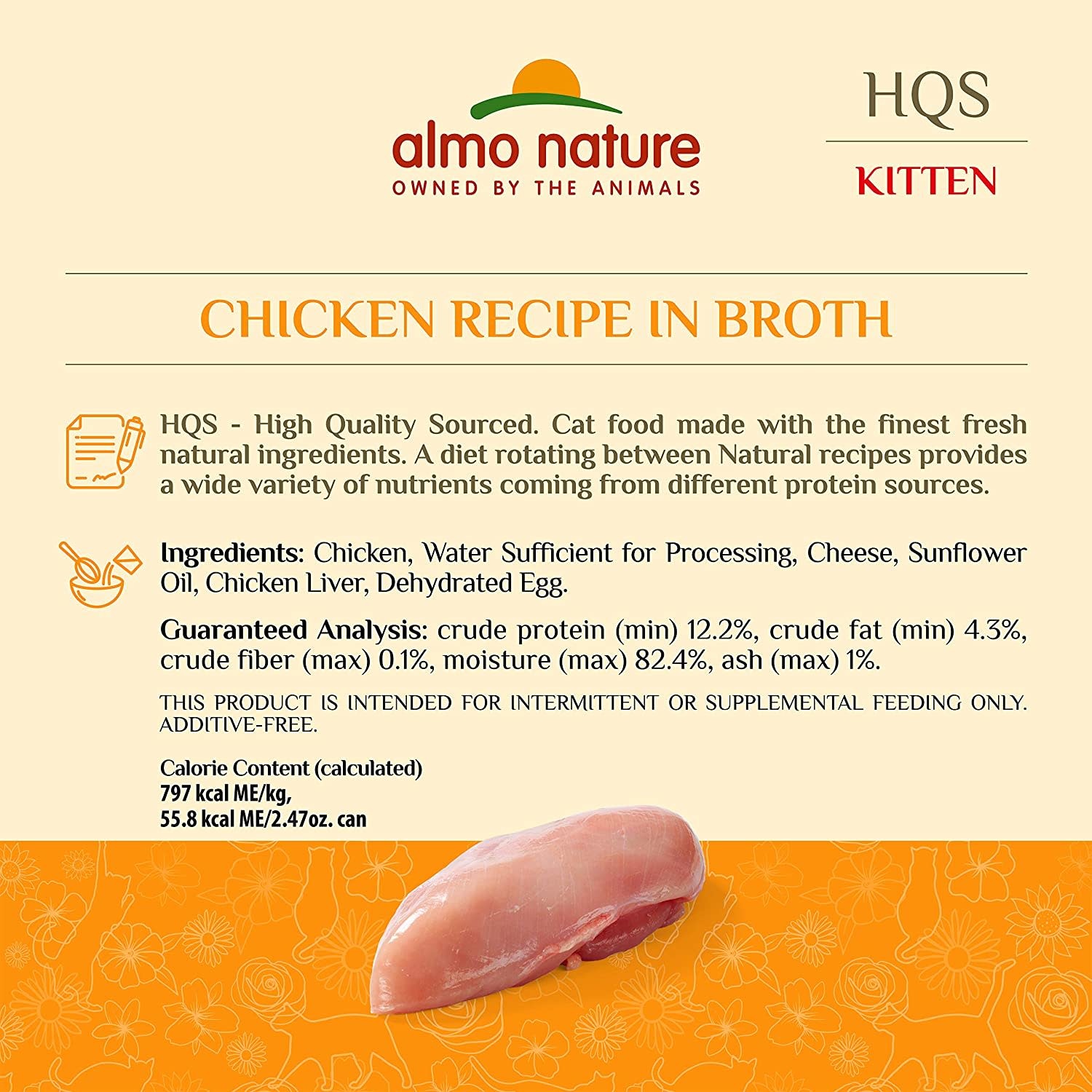 Almo Nature Hqs Natural Kitten Chicken Recipe 70g