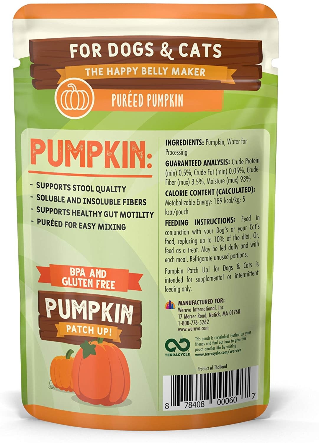 Weruva Pumpkin Patch Up - 100% Pureed Pumpkin