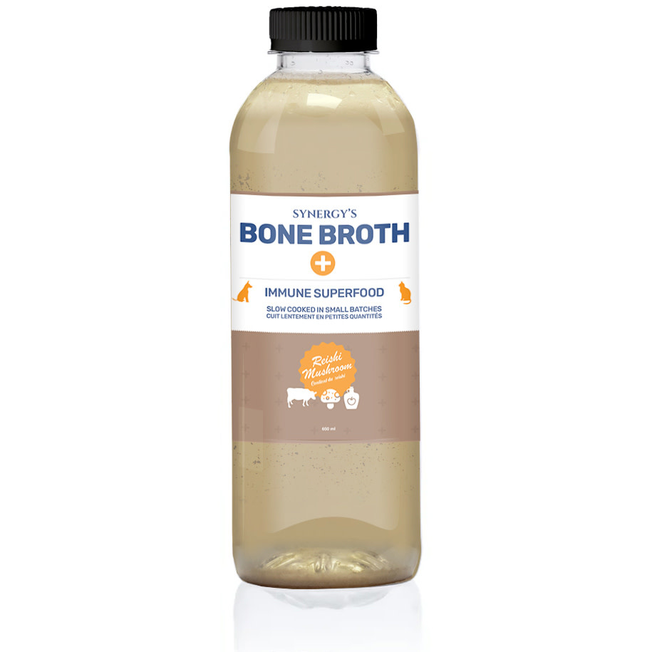 Totally Raw Pet Food Beef with Reishi Mushroom Synergy Bone Broth