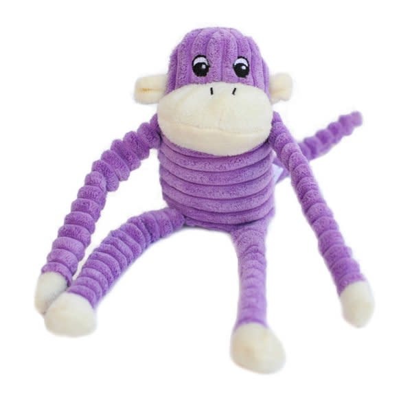 Zippy Paws Spencer the Crinkle Monkey- Small Purple