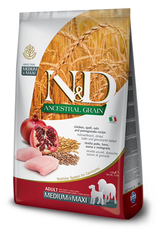 Farmina N&D Ancestral Low Grain Dog Chicken & Pomegranate Med Max