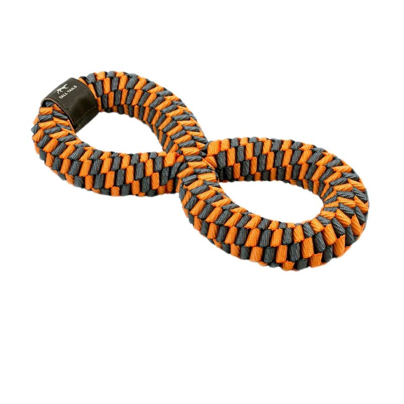 Tall Tails Braided 11" Infinity Tug - Orange & Soft Grey