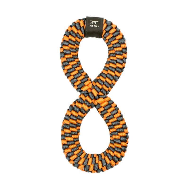 Tall Tails Braided 11" Infinity Tug - Orange & Soft Grey