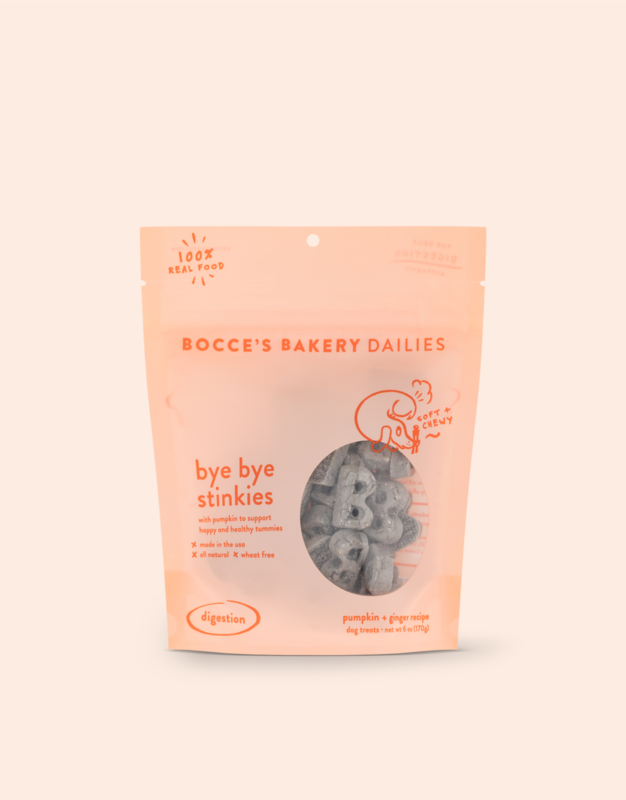 Bocce's Bakery Bocce's Bakery - Dailies Bye Bye Stinkies Pumpkin + Ginger Recipe Dog Treat 6oz