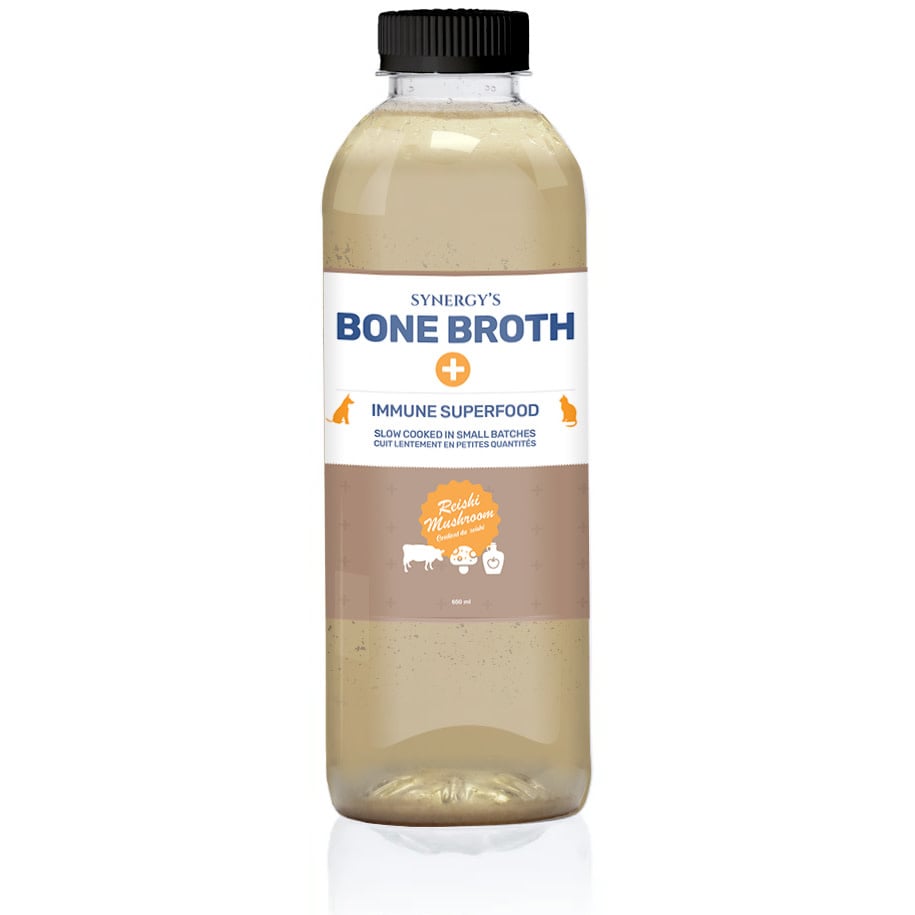 Totally Raw Pet Food Beef with Reishi Mushroom Synergy Bone Broth