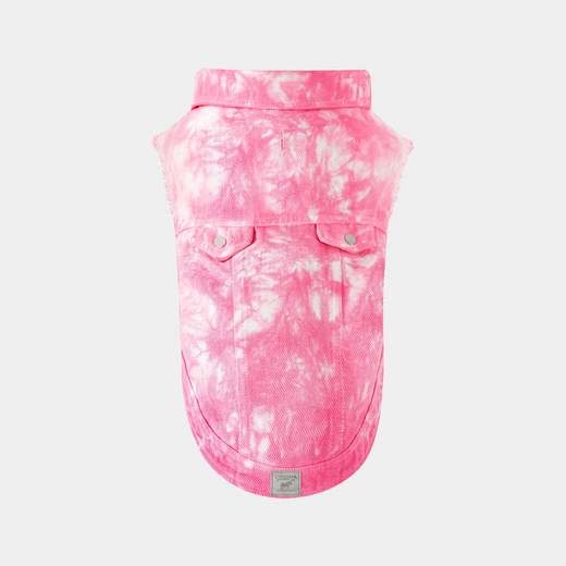 Canada Pooch Downtown Denim Vest Pink Tie-Dye