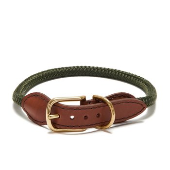 Knotty Pets Adjustable Rope Collar Olive