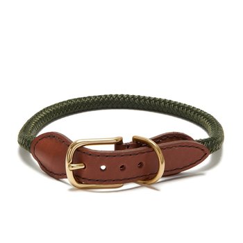 Knotty Pets Rope Collar Olive