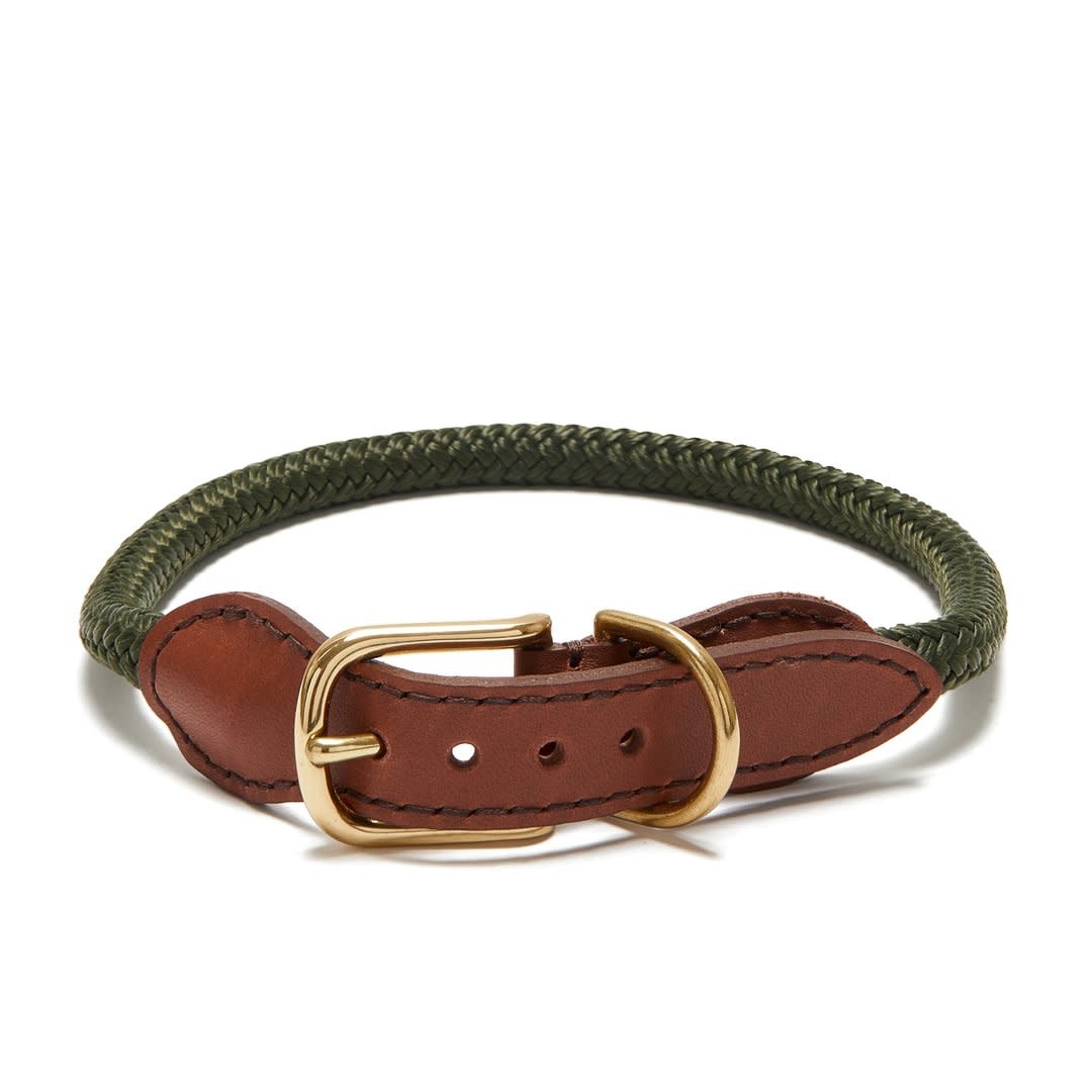 Knotty Pets Rope Collar Olive