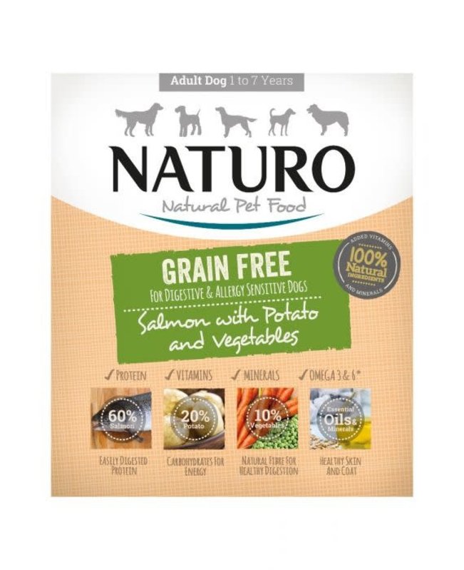 Naturo Pet Food Adult Dog - Grain Free Salmon & Potato with vegetables