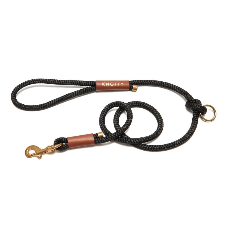 Knotty Pets Copy of Burgundy Rope Leash – Brass