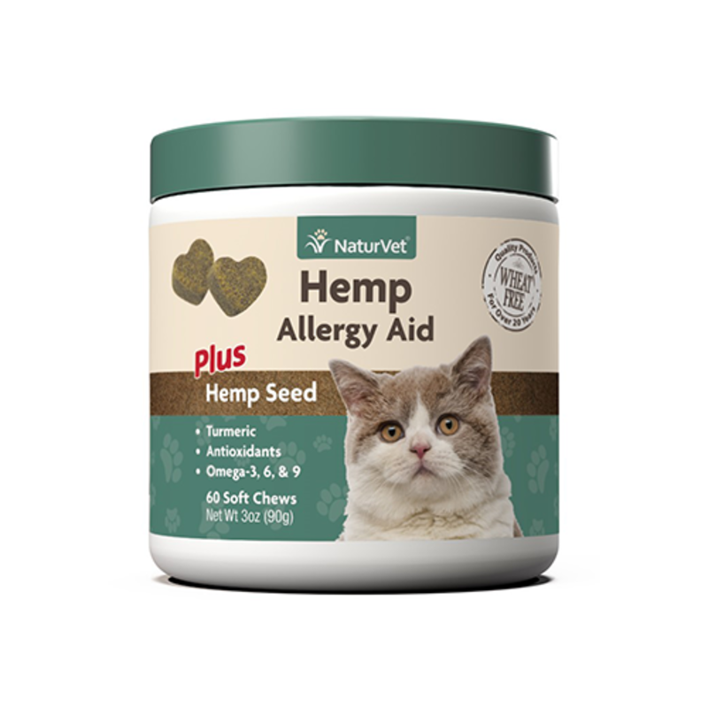 NaturVet Hemp Allergy Aid Soft Chews for Cats