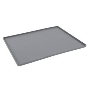 Messy Mutts Silicone Bowl Mat With Raised Edge 16' x 12' Grey