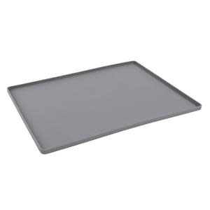 Messy Mutts Silicone Bowl Mat With Raised Edge 16' x 12' Grey
