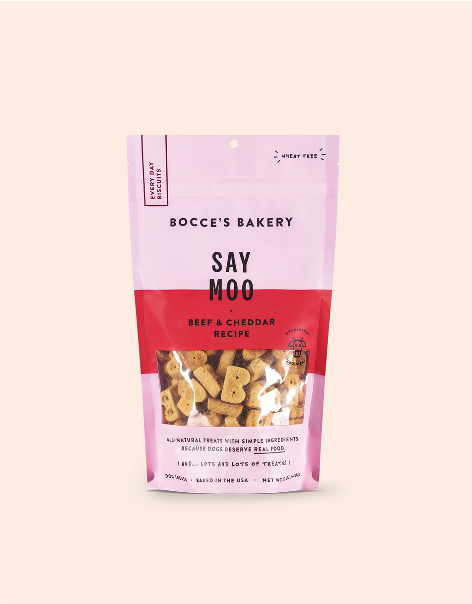 Bocce's Bakery Bocce's Bakery - Say Moo Beef & Cheddar Recipe Crunchy Biscuits For Dogs 5oz