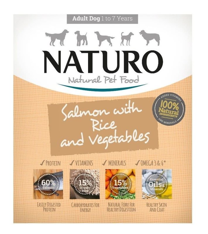 Naturo Pet Food Adult Dog - Grain Free Salmon  with Rice &  Vegetables