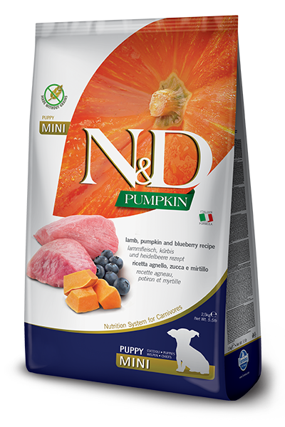 Farmina N&D Pumpkin Grain Free Dog Lamb & Blueberry Puppy Mini