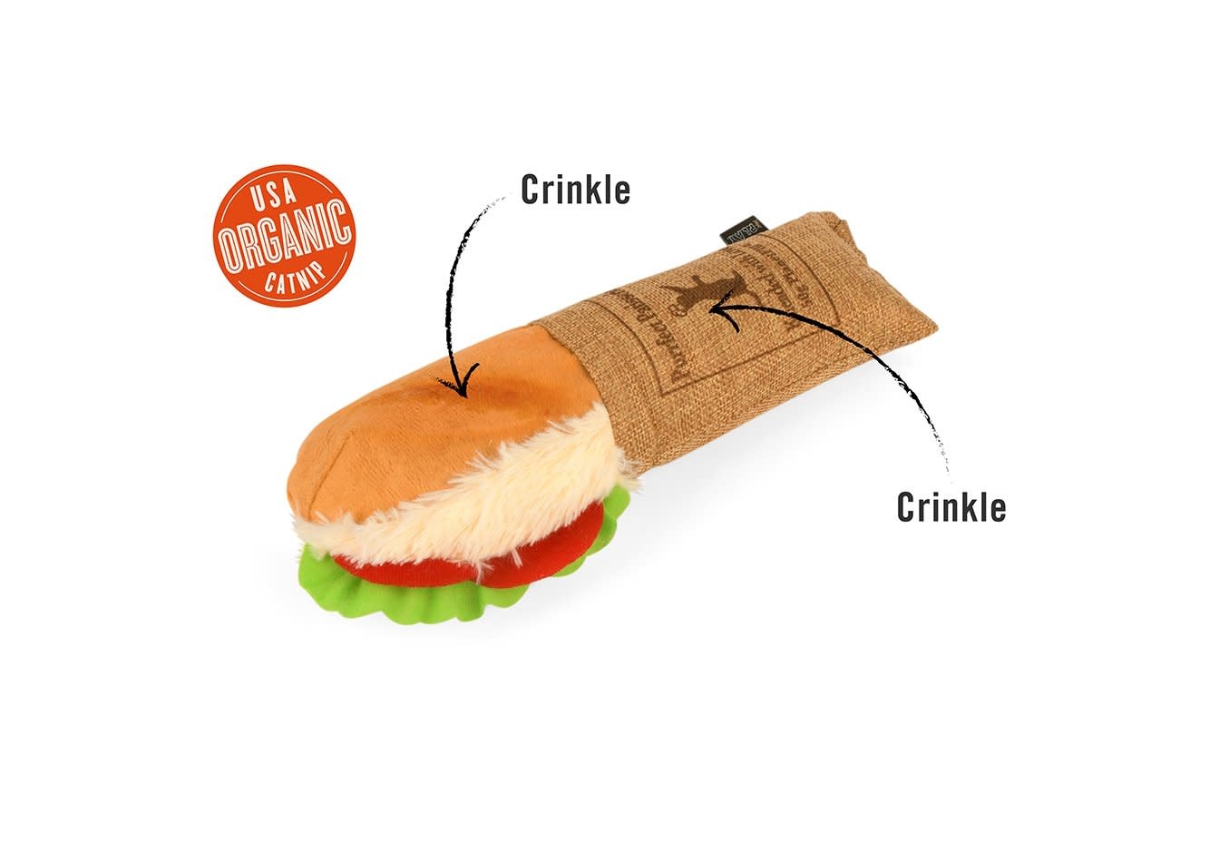 PLAY Feline Frenzy Plush - Catnip Kicker - Tuna Baguette