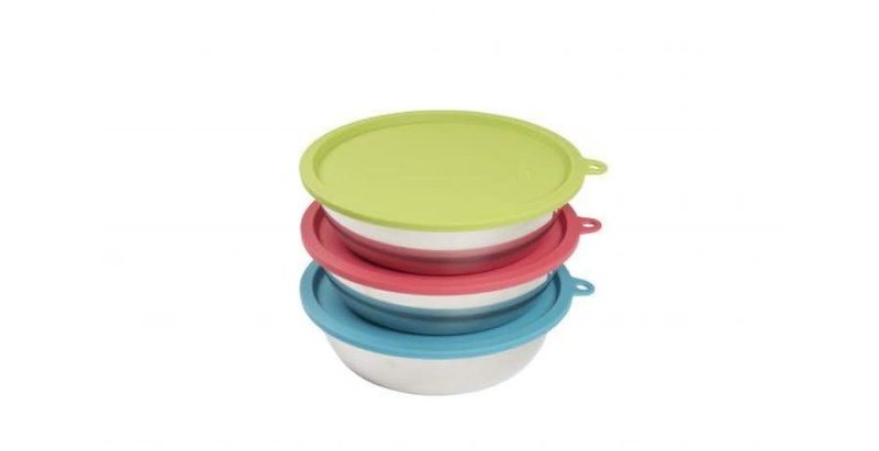 Messy Mutts Messy Mutts Bowl Medium with Cover 3pcs
