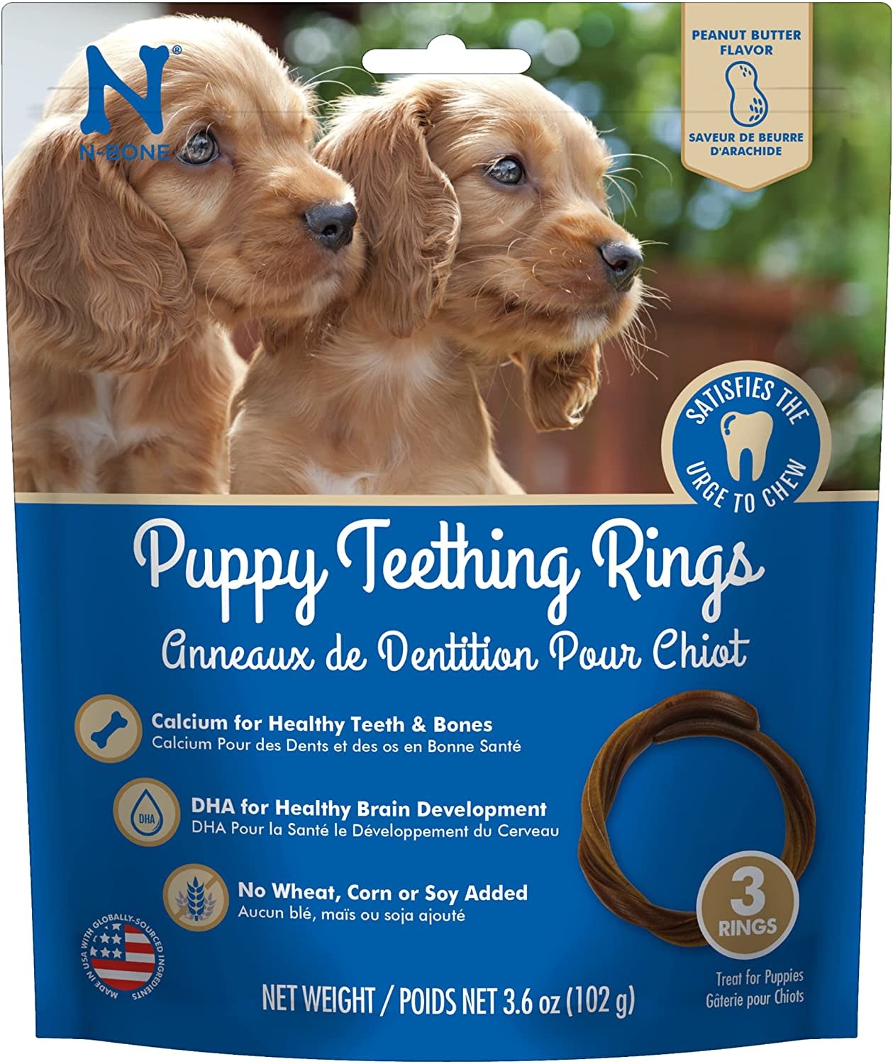 NPIC Puppy Teething Rings Peanut Butter 3.6oz 3pk