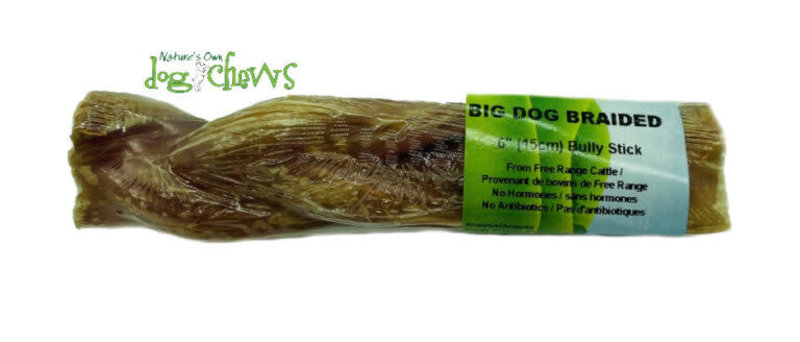 Nature's Own Big Dog Triple Braided Bully Stick 6''