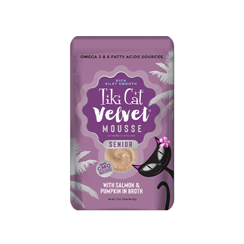 Tiki Cat Tiki Cat Velvet Mousse Senior - Salmon & Pumpkin in Broth 2.8oz
