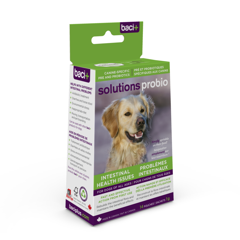 Baci+ Baci+ solutions - Probiotiques et prÃ©biotiques pour chiens de tous Ã¢ges