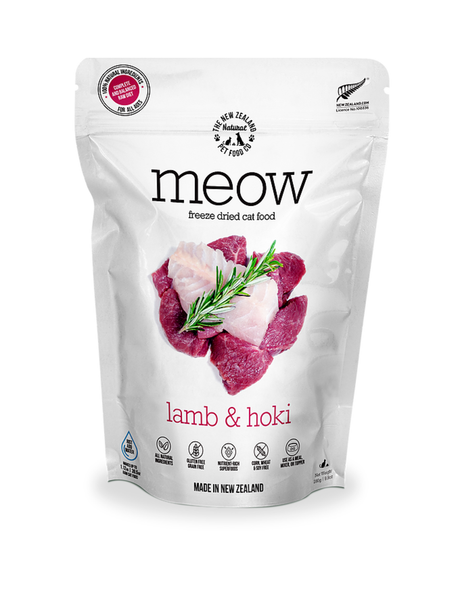 The New Zealand Natural Pet co. Meow Lamb & Hoki 9.9oz/280g