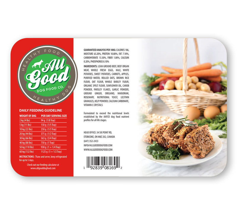 All Good Dog Food Co Gently Cooked Beef Meatloaf