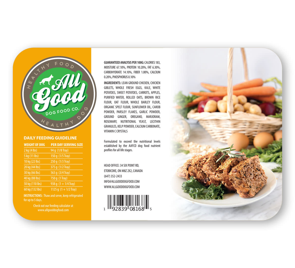 All Good Dog Food Co Gently Cooked Chicken Meatloaf