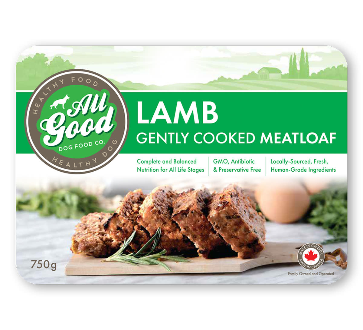 All Good Dog Food Co Gently Cooked Lamb Meatloaf