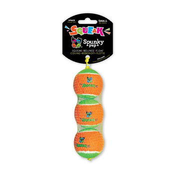 Spunky Pup Squeaky Tennis Balls - Small 3pk