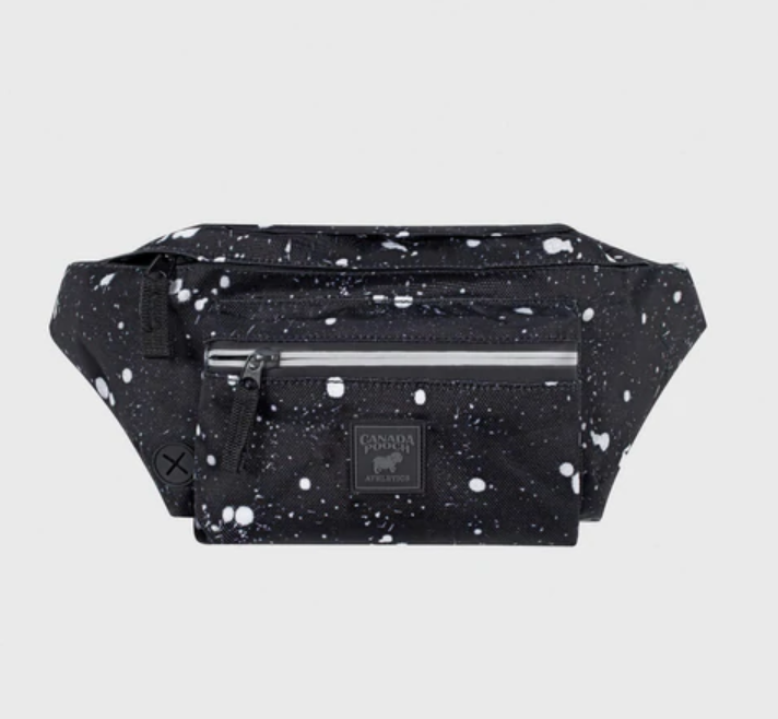 Canada Pooch The Everything Dog Walking Fanny Pack Black Splatter