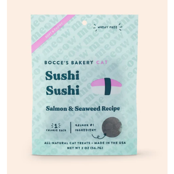 Bocce's Bakery Sushi Sushi Cat Treats - Salmon & Seaweed Recipe 2oz