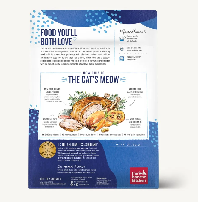 The Honest Kitchen Grain Free Turkey & Chicken Clusters 1lb