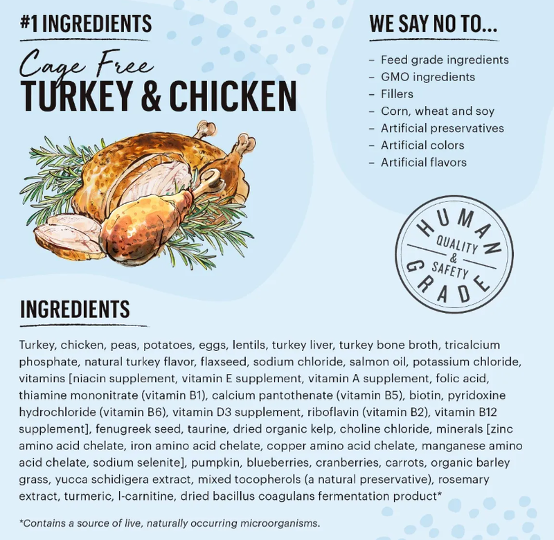 The Honest Kitchen Grain Free Turkey & Chicken Clusters 1lb