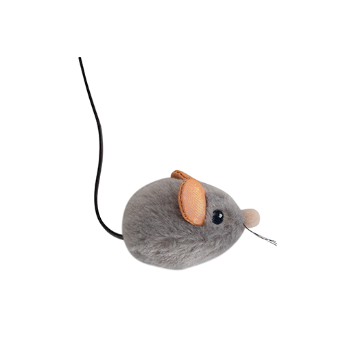 Outward Hound Squeak Squeak Mouse Grey Plush Cat Toy