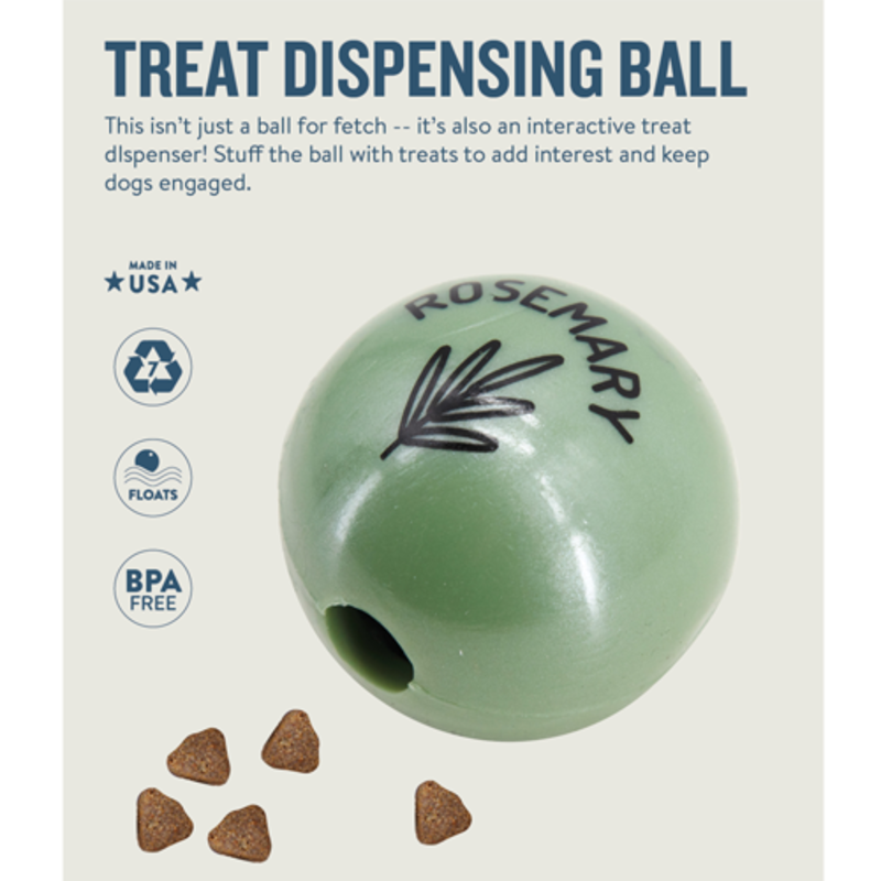 Planet Dog Orbee-Tuff Essentials Rosemary Scented Interactive Treat Dispensing Bally