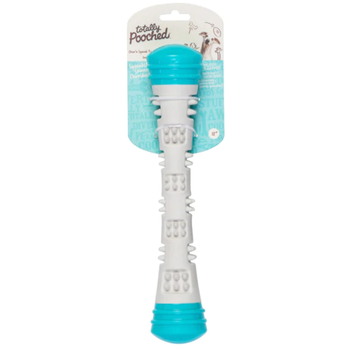 Messy Mutts Chew n' Squeak Rubber Dog Toy Stick 12" Teal