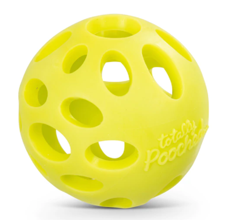 Messy Mutts Huff n' Puff Puff Ball Rubber Dog Toy Ball 2.5" Green