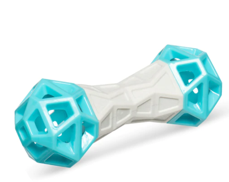 Messy Mutts Flex n' Squeak Foam Rubber Dog Toy 7" Grey & Teal