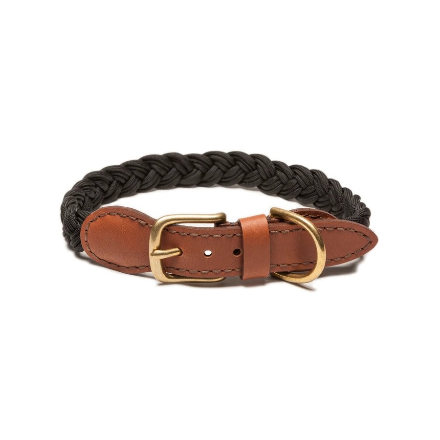 Knotty Pets Braided Collar - Black Small