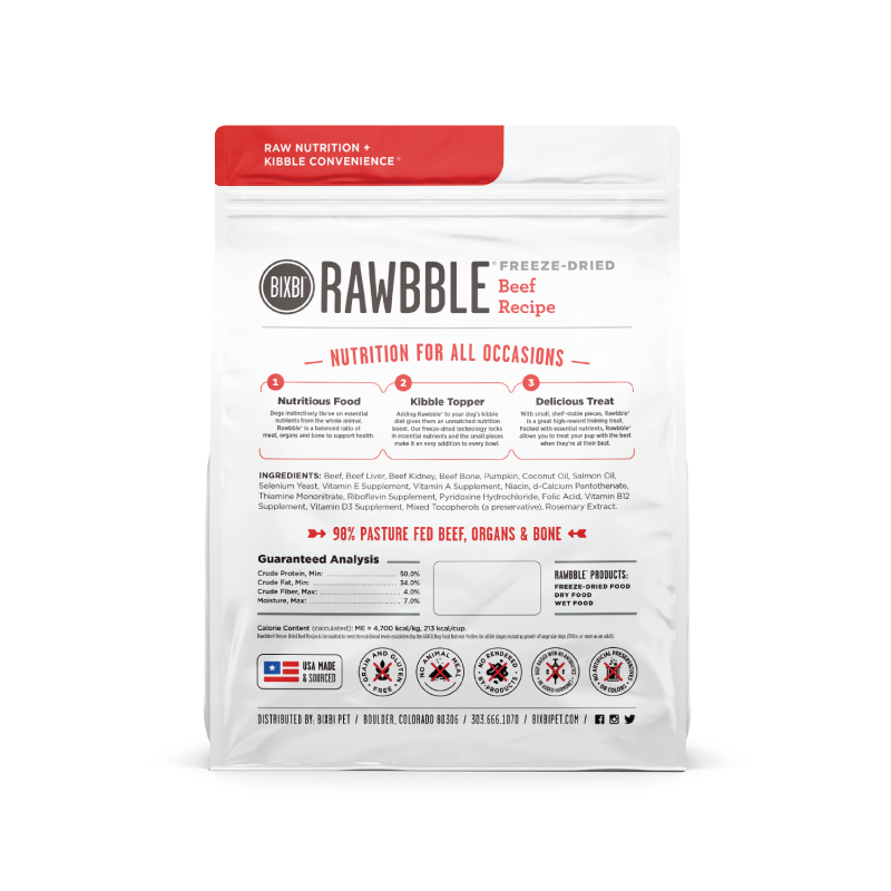 Rawbble Rawbble Freeze Dried Beef dog