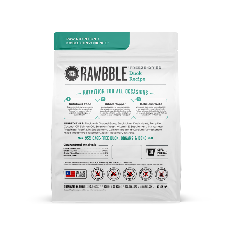 Rawbble Rawbble Freeze Dried Duck dog