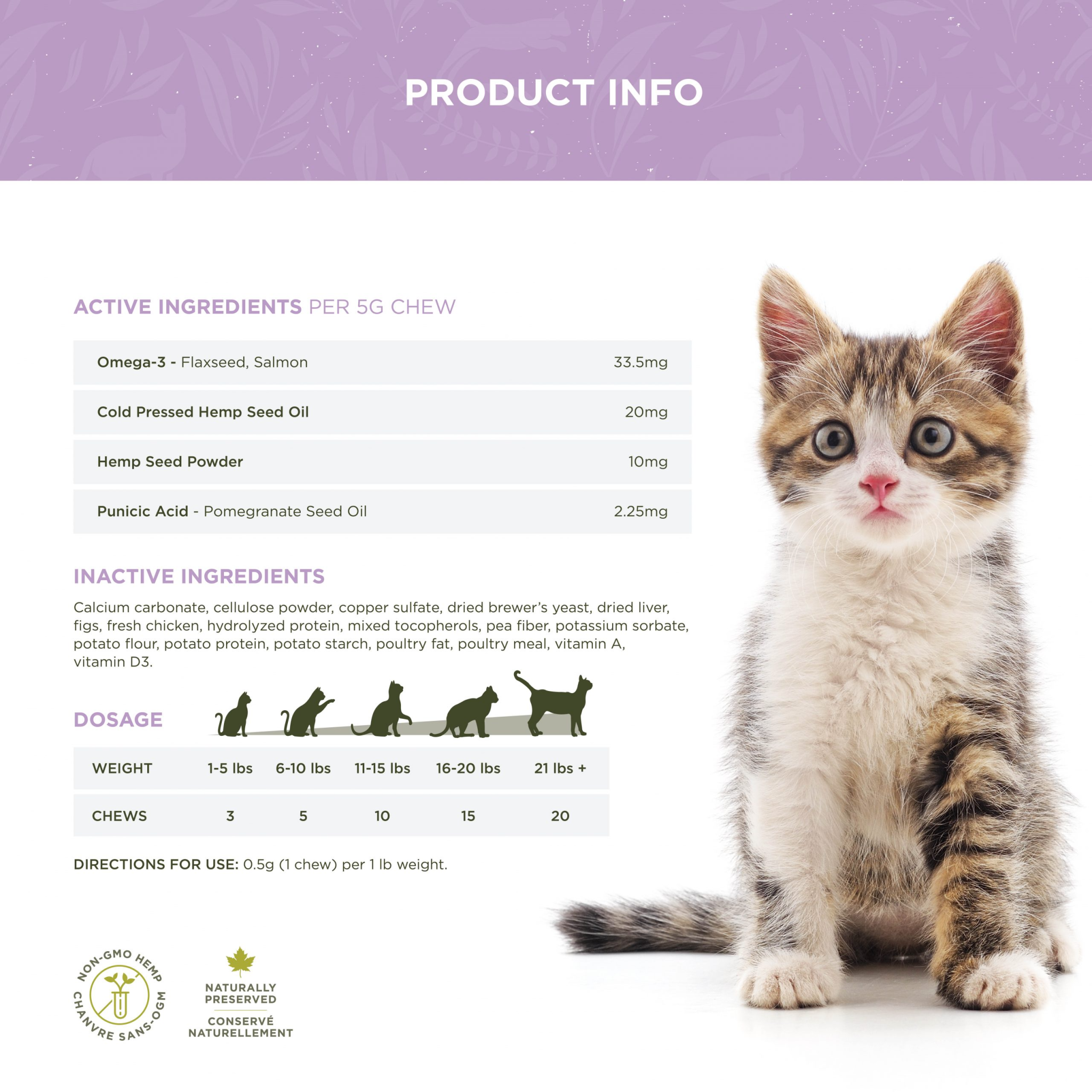 True Leaf Hairball Support Chews for Cats 50g