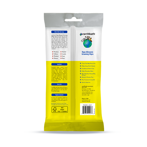EarthBath Hypo-Allergenic Grooming Wipes Fragrance Free
