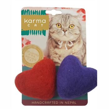 Dharma Dog Karma Cat Wool Felt - Hearts Set of 2