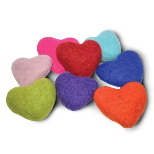 Dharma Dog Karma Cat Wool Felt - Hearts Set of 2